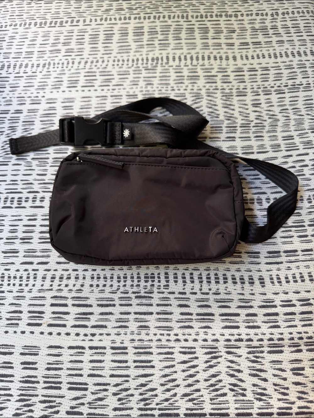 Athleta Black Nylon Belt Bag with Adjustable Strap